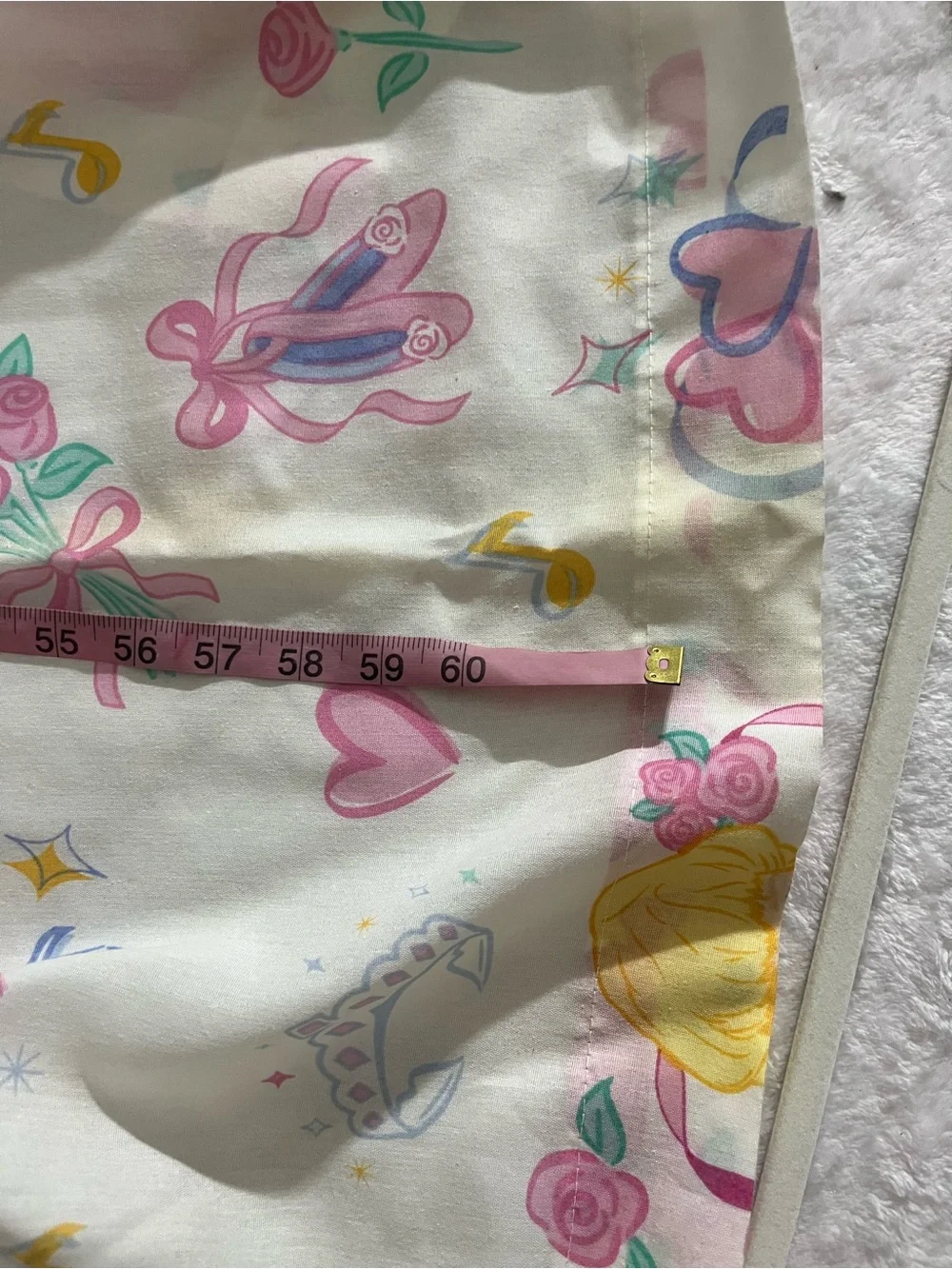 1995 Barbie Cinderella Flat Sheet Made in USA Vintage Doll Print Cotton Blend